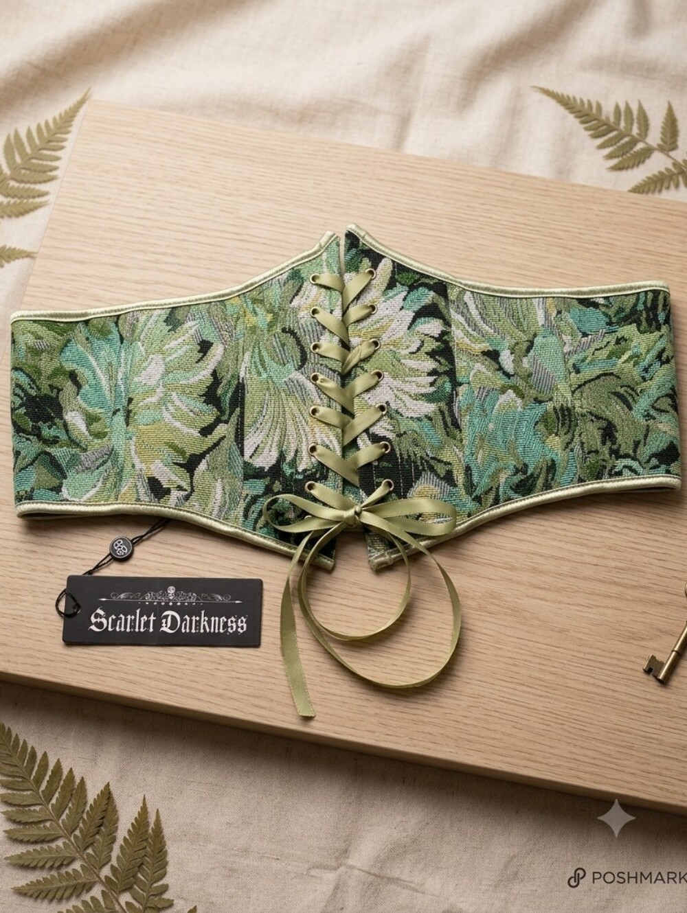 Scarlet Darkness Renaissance Floral Tapestry Corset Belt